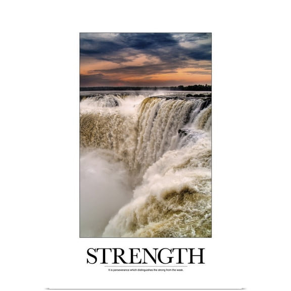 Great BIG Canvas | Rolled Kate Lillyson Poster Print entitled Inspirational Poster: It is perseverance which distinguishes the strong from the