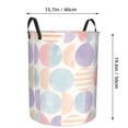 thumbnail image 2 of DouZhe Waterproof Collapsible Large Laundry Baskets, Watercolor Geometric Circle Pink Prints Circular Hamper with Handles, 2 of 6