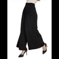 thumbnail image 2 of Pantalones Palazzo Largos de Pierna e Informales de Cintura Alta para Mujer, Talla Regular Negro XL, 2 of 8