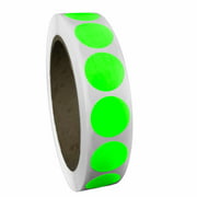 TheDotFactory. 3/4 Inch Neon Fluorescent Green Round Color-Code Circle Stickers. 1000 Dots per Roll. USA Made!