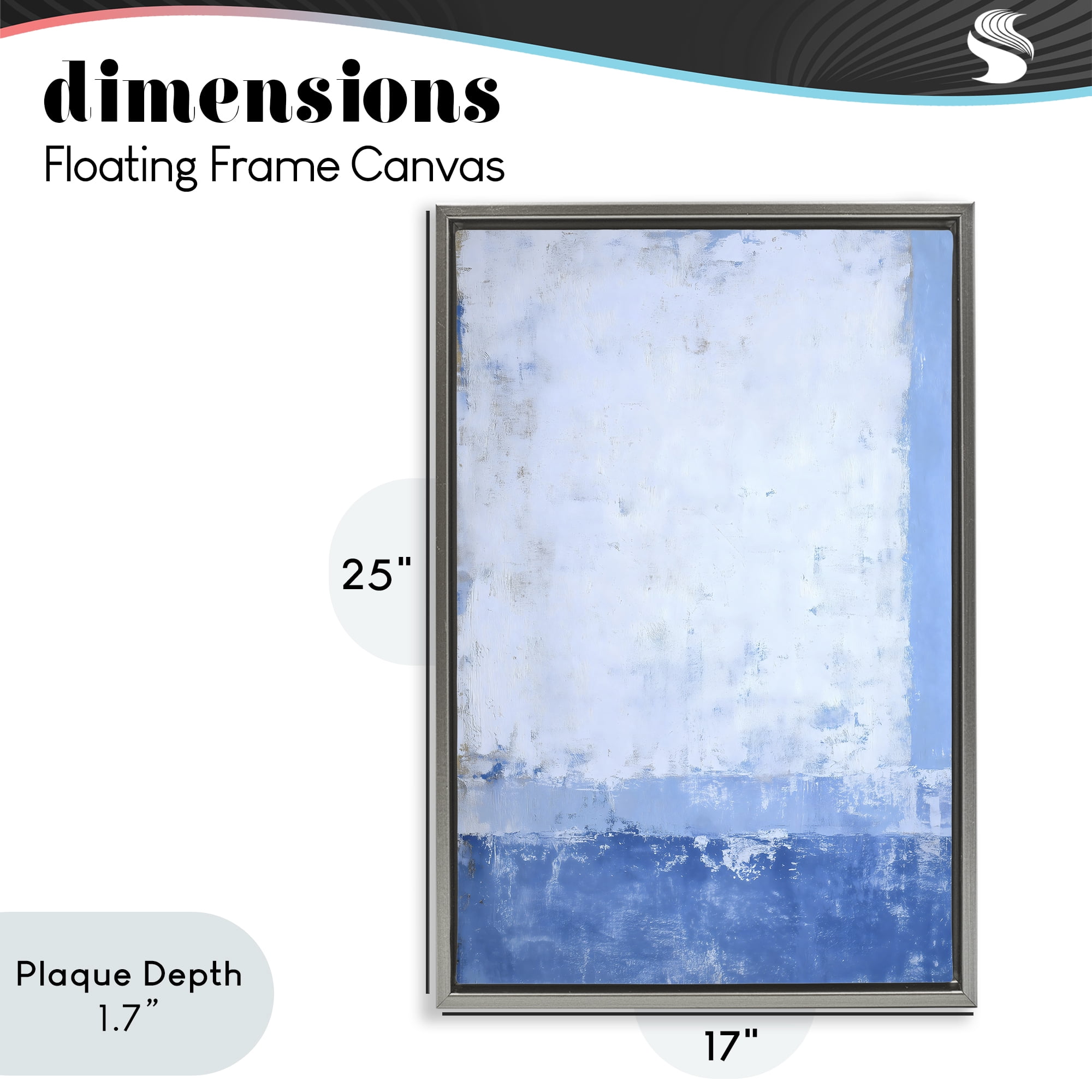 Stupell Industries Blue & White Abstract Gray Framed Floater Canvas Wall Art, design by Gina Kelly