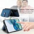 thumbnail image 5 of Allytech Galaxy S20 FE Wallet Case with Crossbody Strap, Vintage PU Leather Large Zipper Pocket Cards Slots Stand Shockproof Wallet Case Cover for Samsung Galaxy S20 FE - Blue, 5 of 9