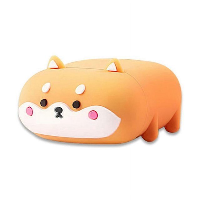 Estuche de dibujos animados Corgi Dog yuxing Estuche para auriculares de silicona inalámbrico Bluetooth Amarillo