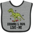 thumbnail image 3 of Inktastic Grammy and Papa Love Me Dinosaur Grandson Boys Baby Bib, 3 of 4