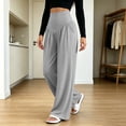 thumbnail image 4 of Women’s High Waist Yoga Pants Lightweight Wide Leg Sport Bottoms with Pockets Casual Loose Outdoor Fitness Trousers, 4 of 8