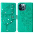 thumbnail image 1 of TECH CIRCLE Flip Wallet Case For iPhone 13 6.1 inch,360 Protection Stylish Diamond Embossed Butterfly PU Leather and Soft TPU Card Slots Holder Shockproof Cover.For iPhone 13,Green, 1 of 12