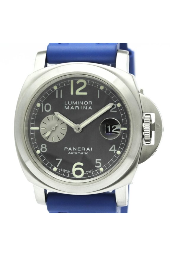 Pre-Owned PANERAI Luminor Marina Steel Rubber Automatic Watch PAM00086 Polished