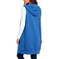 thumbnail image 4 of Diufon Womens Long Zip Up Hoodies Sleeveless Drawstring Hooded Sweatshirt Jackets Fall Winter Warm Waistcoat with Pockets, 4 of 8