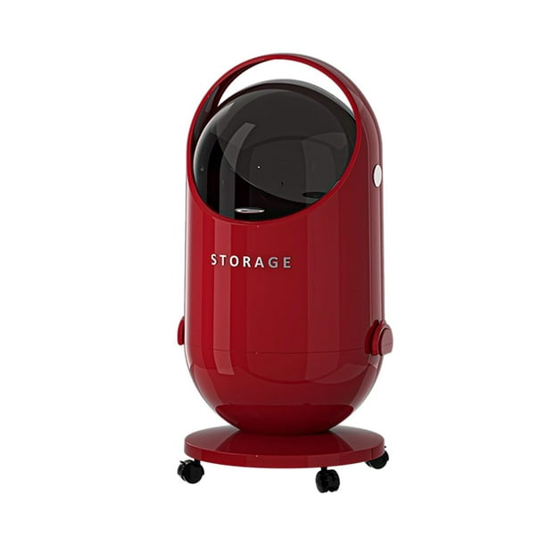 Bote de basura tipo prensa de gran capacidad con ruedas de 360 grados, tapa a prueba de olores y Rojo