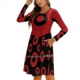 thumbnail image 1 of Robe Rouge Col Carré Grande Taille Élégante pour Femmes, 1 of 5