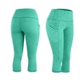 thumbnail image 5 of VV AVEORS Capri Leggings For Women - High Waisted Tummy Control Compression Leggings Quick Dry Athletic Workout Yoga Pants With Pockets Cyan S, 5 of 7