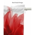 thumbnail image 5 of Red Flower Kitchen Valances for Windows Farmhouse Linen Window Valance Curtain for Living Room Window Treatment Boho Modern Floral Abstract Ombre Leaf White Valance Rod Pocket Topper, 42 x 12 Inch, 5 of 6