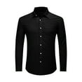 thumbnail image 6 of Baqcunre Shirts For Men Men'S Long Sleeve Solid Color Lapel Cardigan Loose Casual Shirt Men'S Polo Shirts Tops For Men Black S, 6 of 6
