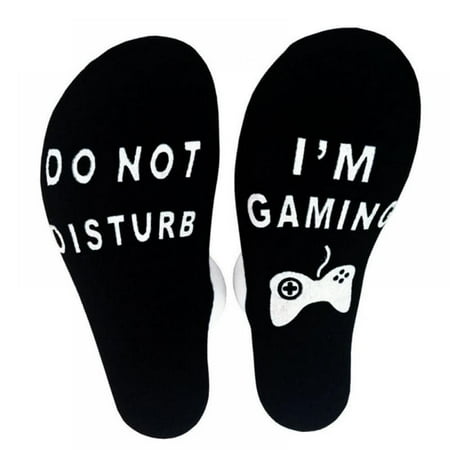 

2 Pairs Novelty Cotton Socks Do Not Disturb I m Gaming Socks Soft Unisex Sock Funny Christmas Great Gifts for Men Women Gamers