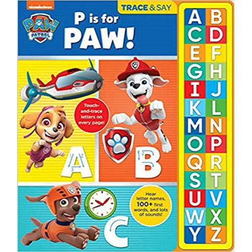PAW Patrol Chase, Skye, Marshall, and More! - Trace and Say 26-Button Early Learning Sound Book - Alphabet, 100+ First Words, and More