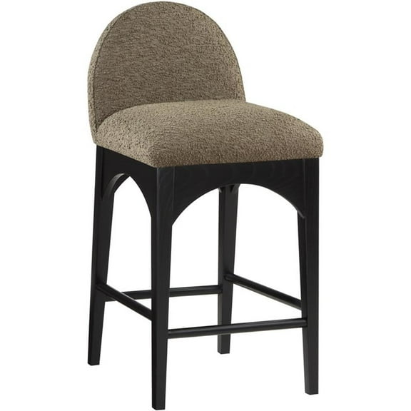 Pemberly Row Modern / Contemporary Olive Boucle Fabric Stool