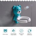 thumbnail image 2 of Bonito soporte para cepillos de dientes montado en la pared de animales para niños, soporte para cepillos de dientes sin perforación con vaso naranja TUNC Sencillez, 2 of 5