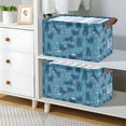 thumbnail image 2 of Yayeee Foldable Storage Basket for Shelves Waterproof Cloth Bins with Handles, Blue Forest Cat Pattern, 2 of 7