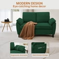thumbnail image 6 of Soscana Loveseat with Storage Side Pockets, 2 Seat Sofa Love Seat Small Couch for Living Room Bedroom Apartment Office Studio,Green, 6 of 8