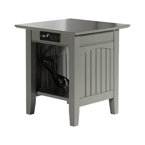 AFI Nantucket End Table with Charger Grey