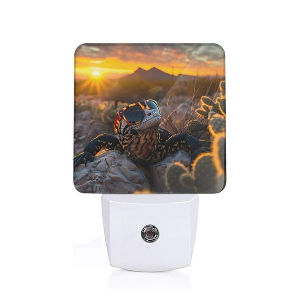 Fotbe Lizard With Sunglasses Sunset Luz Nocturna LED, Luz de Noche con ...