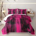 thumbnail image 2 of Erosebridal Hot Pink Line Twin Quilt Set,Abstract Paint Texture Twin Coverlet Set For Girls,2 Pieces, 2 of 7
