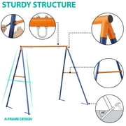 ZenSports Kids Outdoor A-Frame Swing Stand Set, Large Frame Heavy Duty Steel All-Weather, Backyard Fun