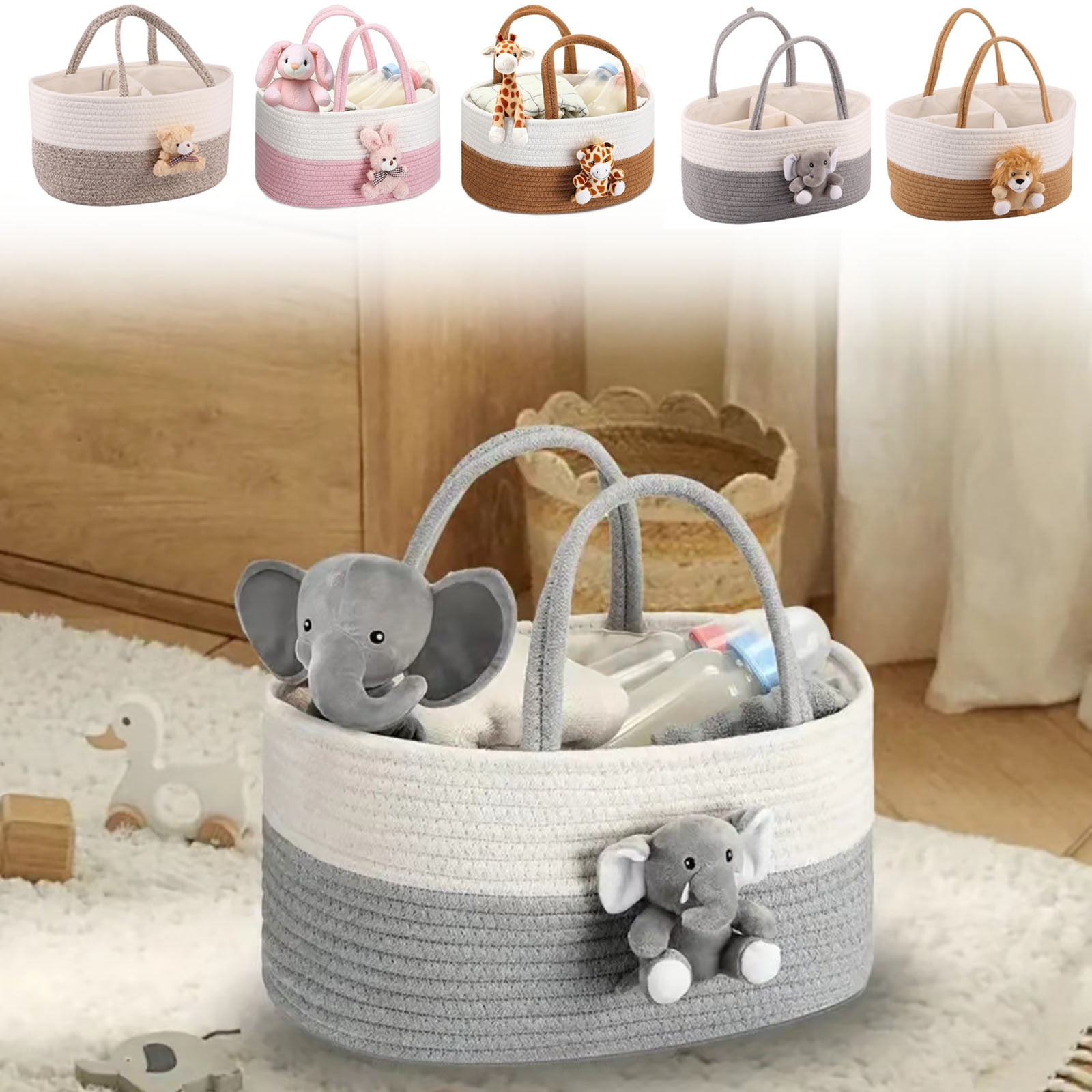 Aodebiao Baby Diaper Caddy Organizer | Portable Changing Station with Removable Storage Bins | Nursery, Travel, Baby Shower Gift for Newborn Essentials | Toiletry & Baby Care Organizer for Girl Boy