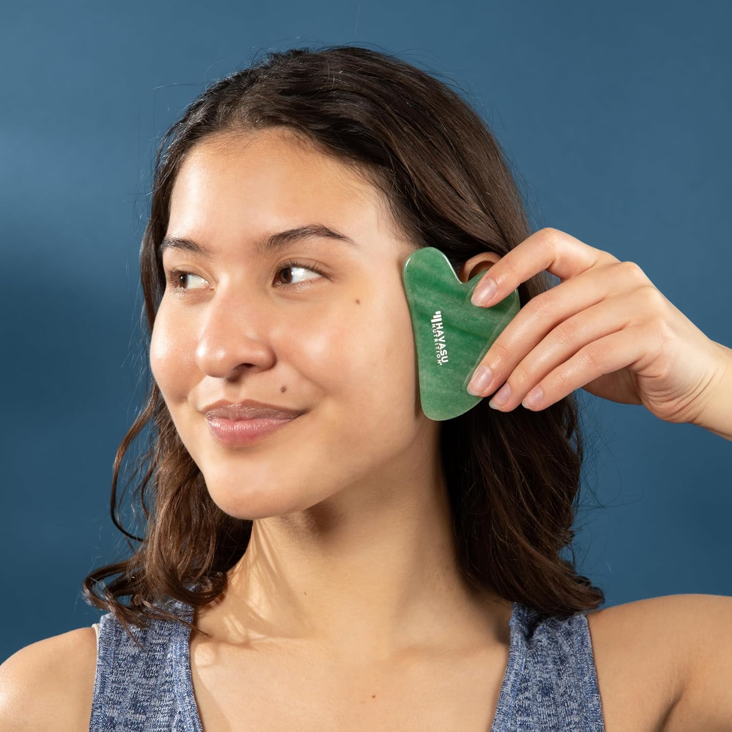 Havasu Nutrition Jade Gua Sha and Face Roller Kit, Lymphatic Drainage Massager