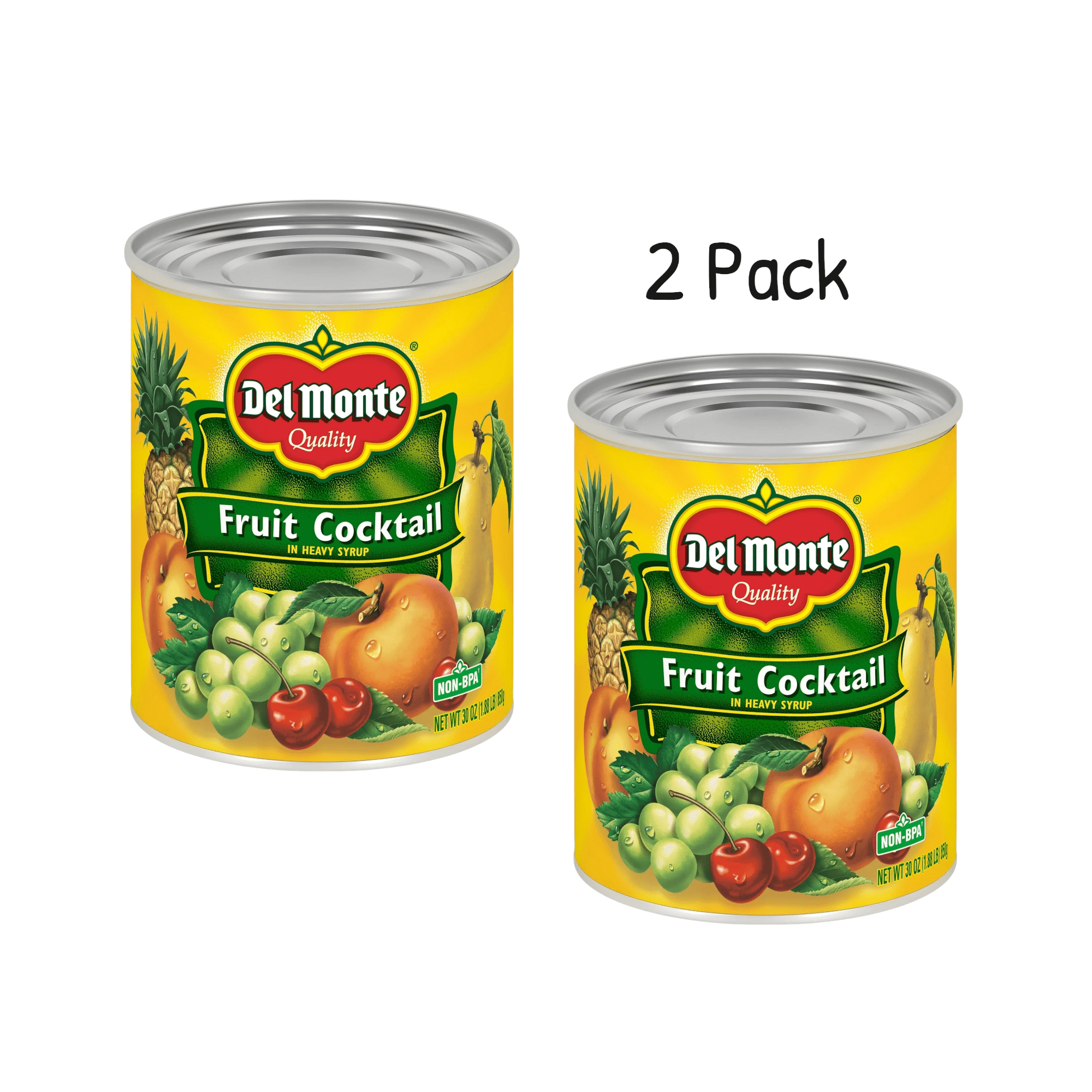 ( 2 Pack ) Del Monte Quality Fruit Cocktail in Heavy Syrup, 30 oz
