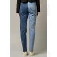 thumbnail image 4 of High Waist Two Tone Raw Hem Straight Jeans, 4 of 8