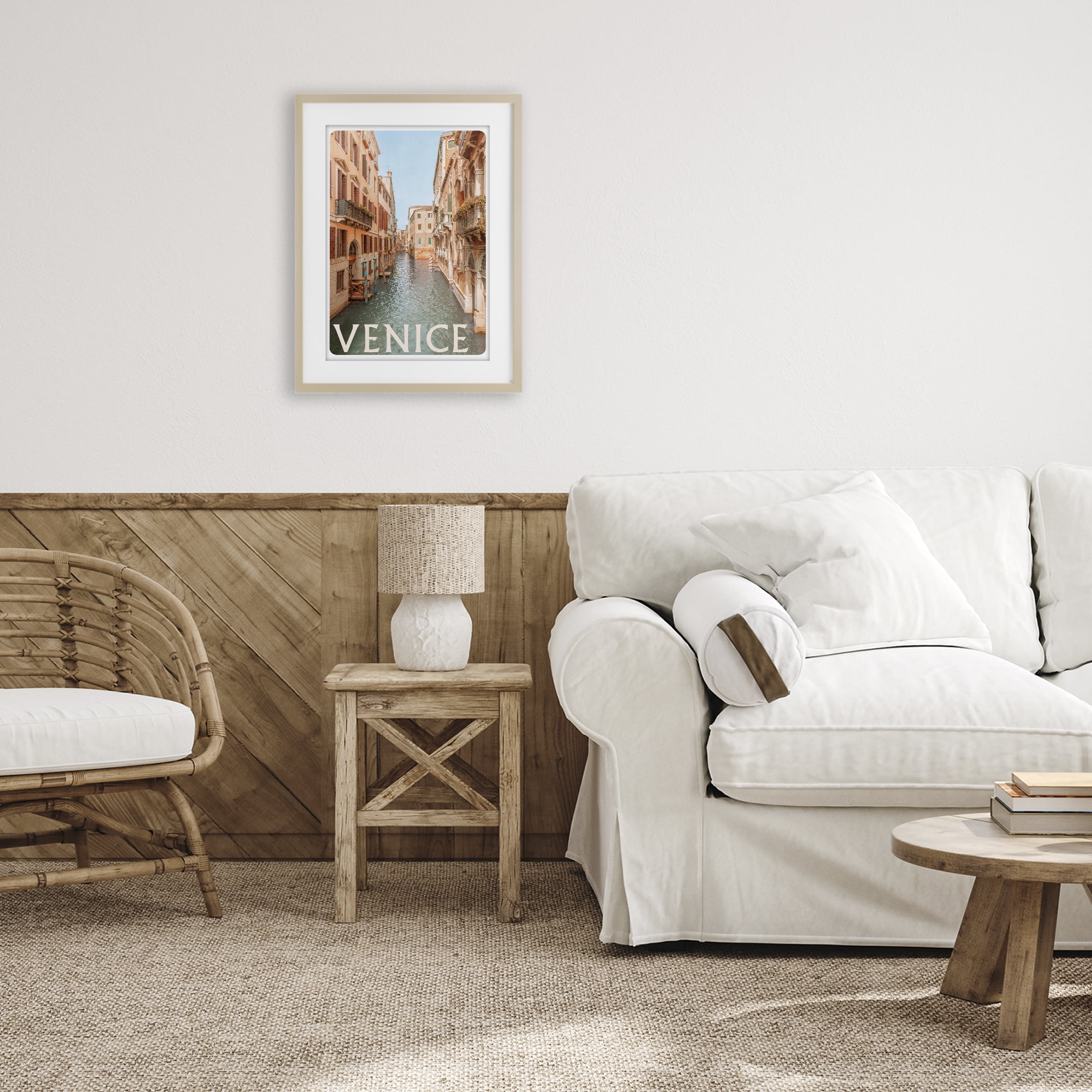 Stupell Industries Venice Canal Waterway Birch Framed Print Under Glass, design by Erin Marie