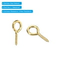 thumbnail image 4 of Uxcell 4mm ID x 15mm L Screw Eyes Pin Mini Small Eye Hooks Dark Gold 150 Pack, 4 of 6