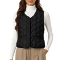 thumbnail image 2 of Women's Lightweight Down Vest, Sleeveless Quilted Puffer Jacket with Cotton Blend Shell, Warm Winter Insulated Vest, Slim Fit Casual Sleeveless Coat for Women, Cold Weather Thermal Vest Black XXL, 2 of 4