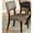 Gray, variant on Set of 2 Dark Oak Side Chairs with Unique Metal Back / Refined Seating for Home