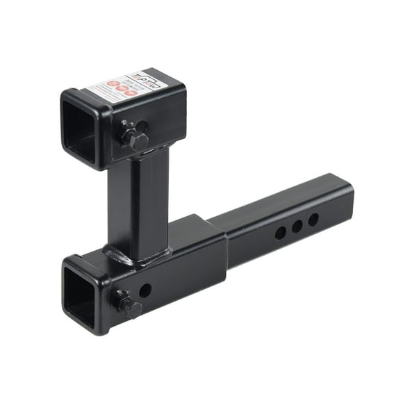 TOPTOW 64131 Dual Hitch Extension, Fits for 2 inch Receiver, Extender to 10 inch Max. Length & 7-1/2" Riser