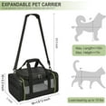 thumbnail image 3 of Airline Approved Pet Carrier for Small Dogs & Cats | Soft-Sided Lightweight Collapsible Travel Carrier with Ventilation Mesh(Fits Under Airplane Seat, 16")(Black), 3 of 15