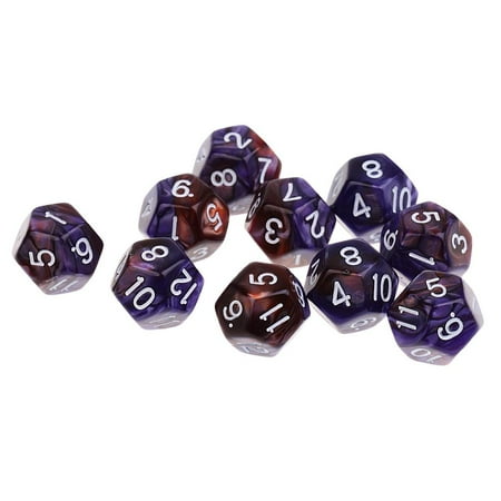 

10pcs 12 Sided D12 Polyhedral for playing Games Gift Popular