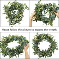 thumbnail image 3 of Coolmade Artificial Eucalyptus Wreath 20" Faux Eucalyptus Stems Large Green Leaf Wreath for Festival Celebration Front Door Wall Window Party Decoration, 3 of 7
