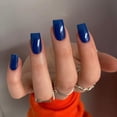 thumbnail image 1 of Uñas XCREANDO acrílicas azul real, cuadradas medianas, 24 piezas, 1 of 7