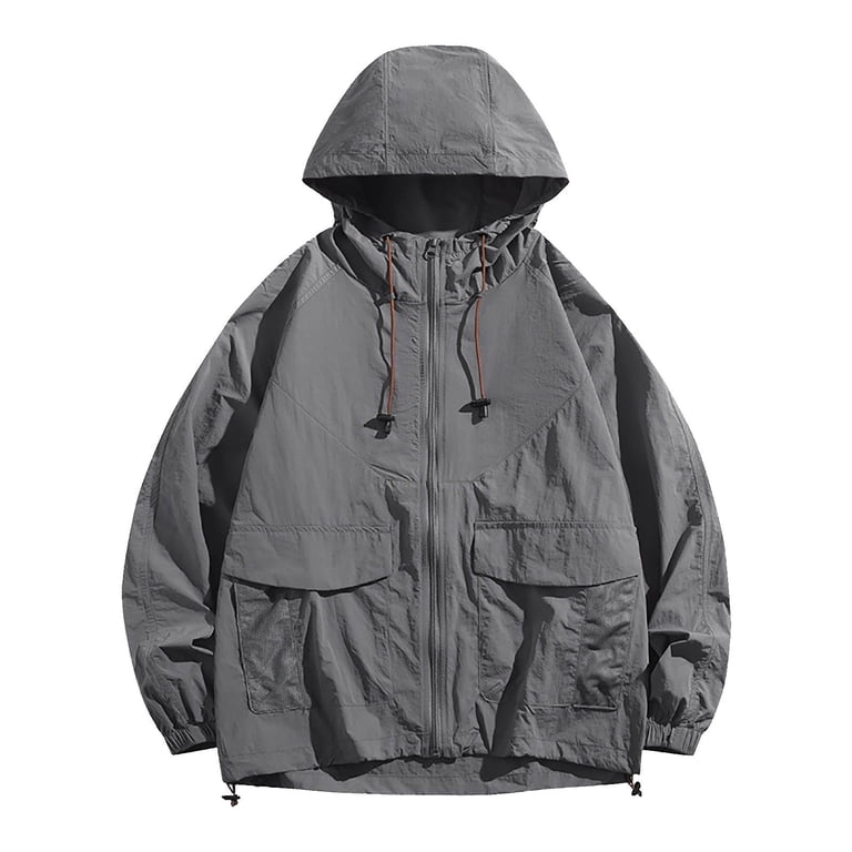 UVEASISHA Lightweight Hooded Jackets for Men Sun Protection Hiking