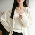 thumbnail image 5 of Ediodpoh Long Cardigan Sweaters for Women V Neck Long Sleeve Knit Cardigan Lightweight Loose Fit Outerwear for Versatile Style White XXL, 5 of 8