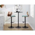 thumbnail image 3 of Folia Adjustable Bar Stool, Black Bar Stools, Bar Chairs, Swivel Bar Stools, Bar Stools Set of 2, Bar Stools for Kitchen Counter (Walnut Wood, Teal Fabric), 3 of 6