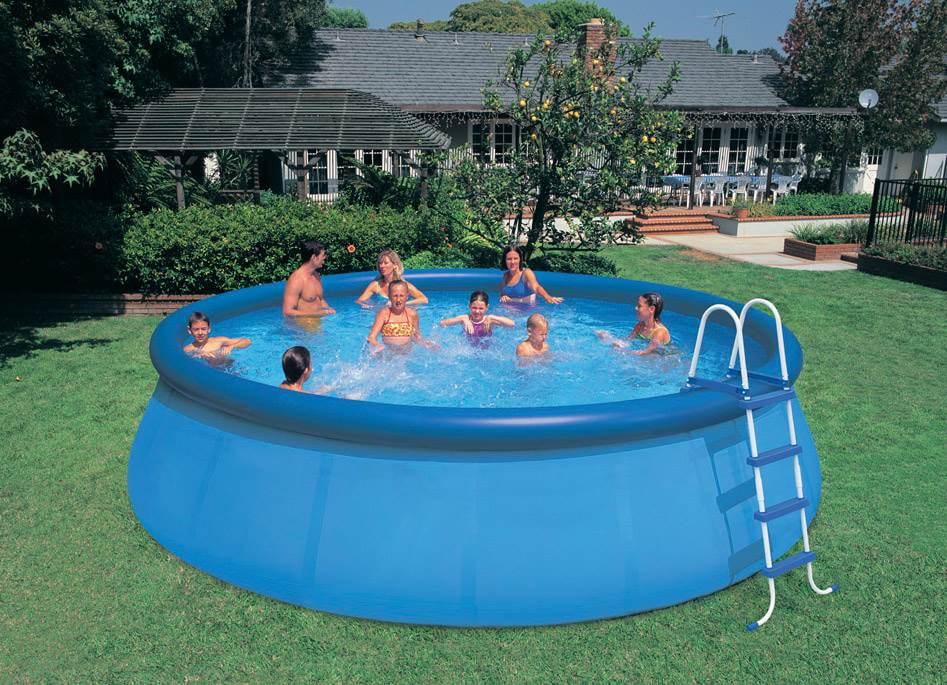 Open Box Intex 18' x 48" Inflatable Round Above Ground Swimming Pool Set
