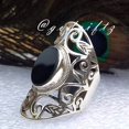 thumbnail image 3 of Black Onyx Sterling Silver Ring: Handmade Oval Statement Jewelry, 3 of 10