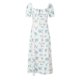 thumbnail image 1 of WILLBEST Vestidos con Curvas para Mujer, Vestidos Casuales de Verano para Mujer, de Manga Corta, con Cuello Cuadrado y Abertura Midi Grande, 1 of 2