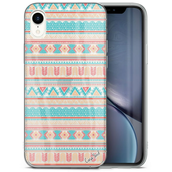 Case Yard iPhone-XR Case Clear Soft & Flexible TPU Ultra Low Profile Slim Fit Thin Shockproof Transparent Bumper Protective Cover Drop Protective Cell Phone Cases (Aztec Pattern)