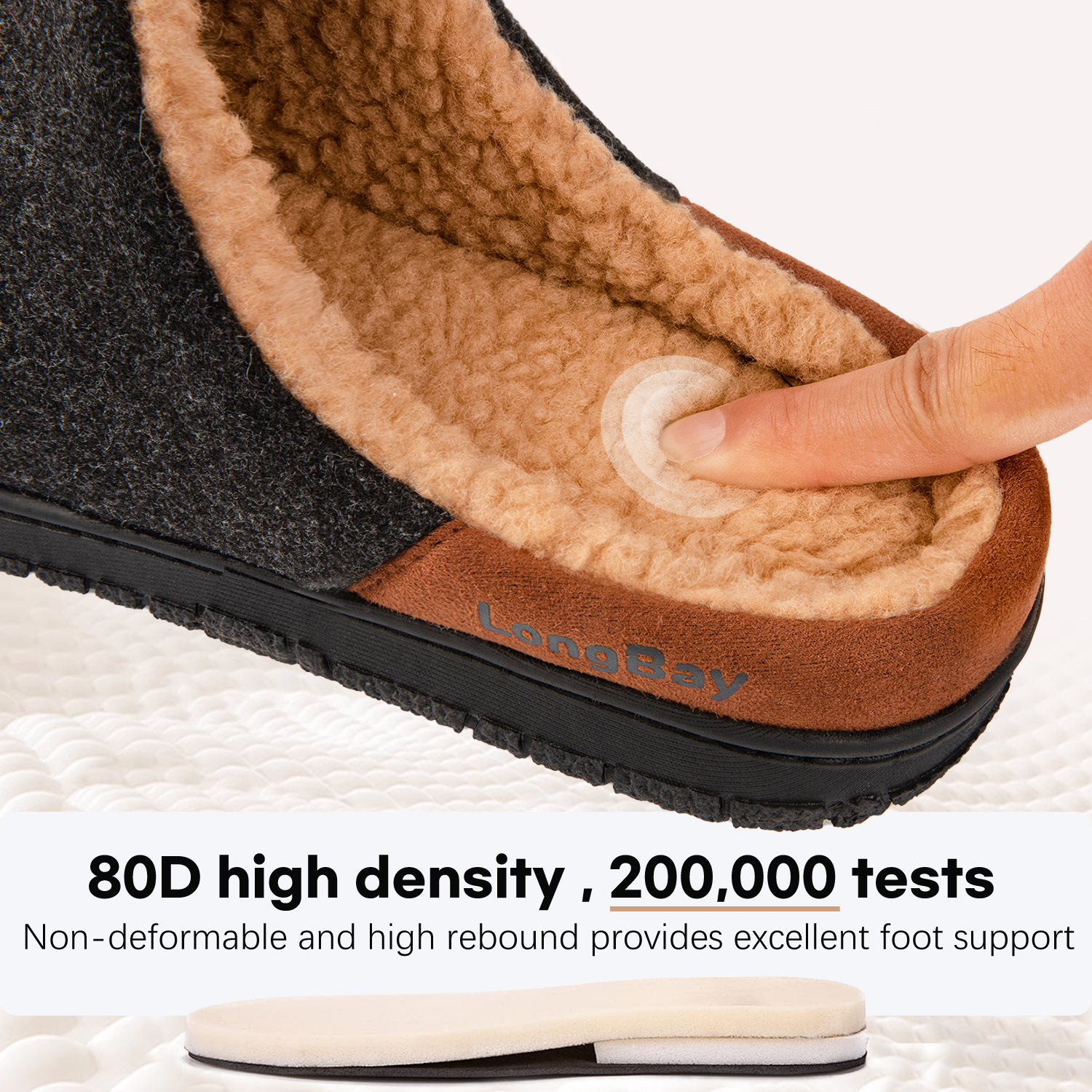LongBay Men's Fuzzy Sherpa Lined Memory Foam Slippers photo 2