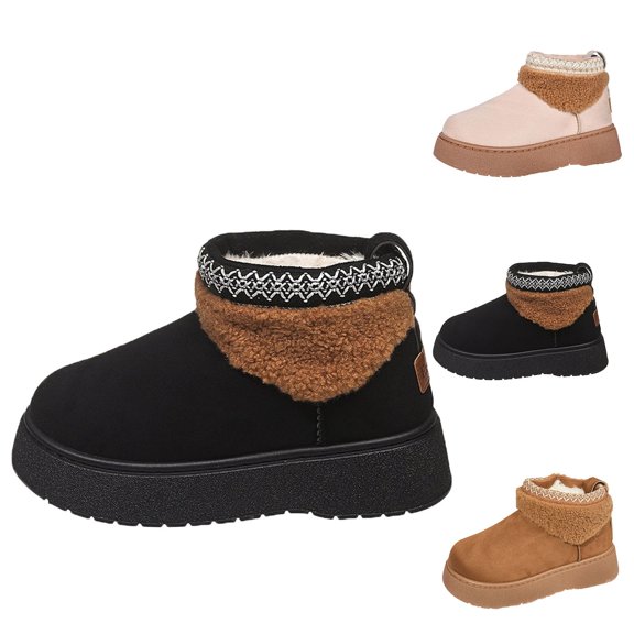 Bnwani Womens Boots,Winter Boots,Non-slip,Slip-on,Round Toe,Warm,Black,40(US:7.5)