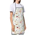 thumbnail image 3 of Naloa 1Pack Adjustable Bib Apron Waterdrop Resistant Cooking Kitchen Aprons for Women Men Chef, Wildflower Watercolor Print, 3 of 8